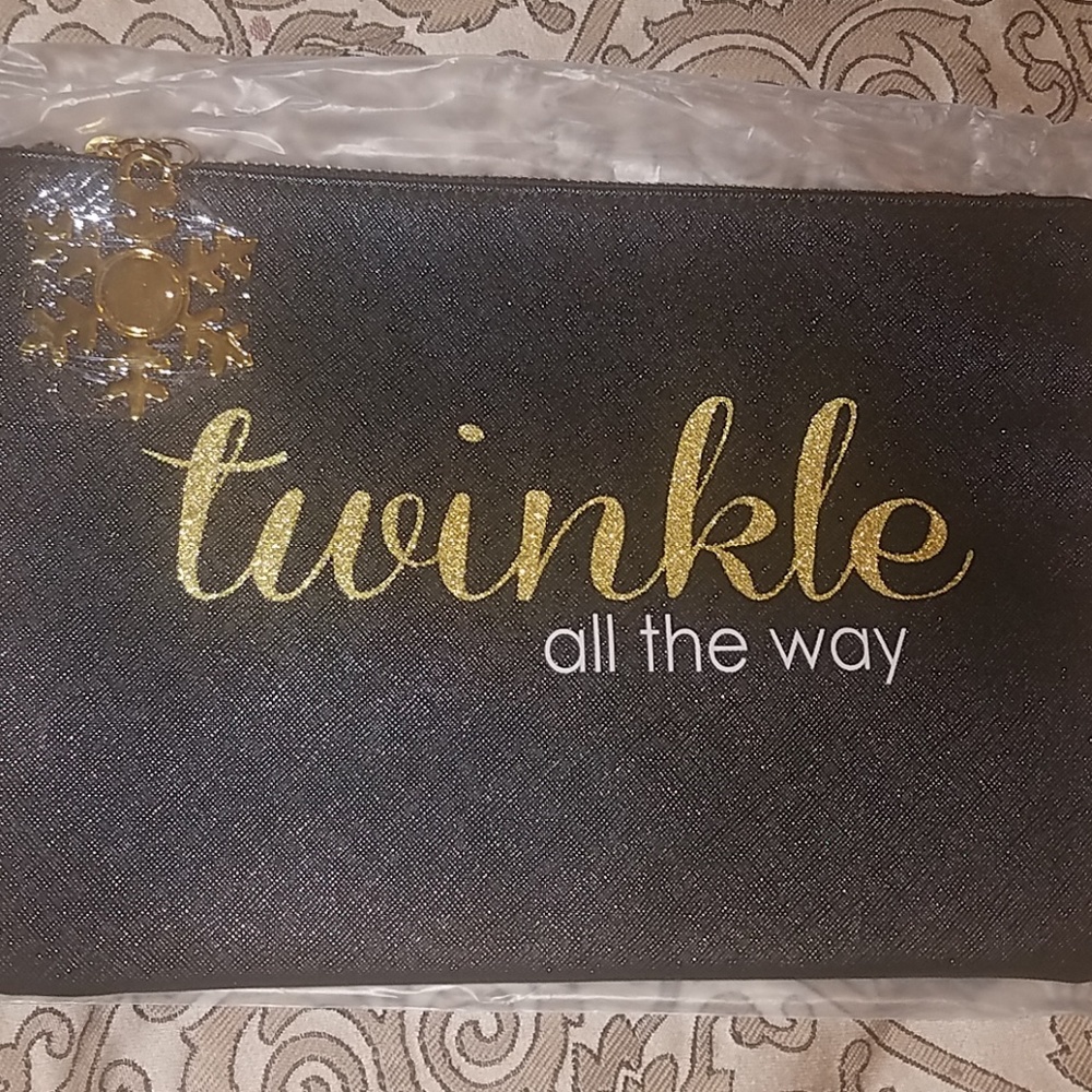 Black & gold Cosmetic travel bag large New